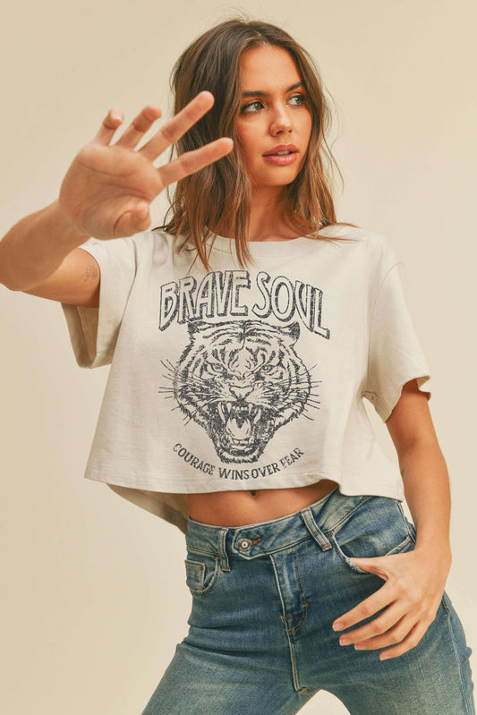 BRAVE SOUL CROP TEE