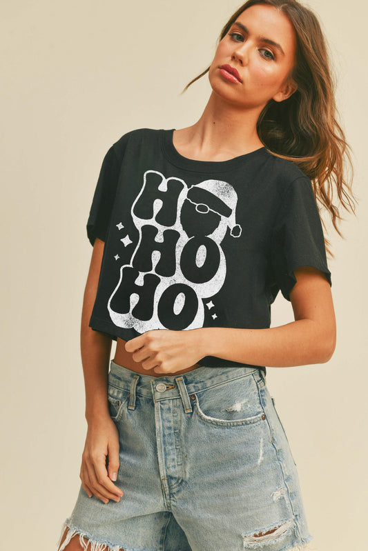 HO HO HO CROP TEE